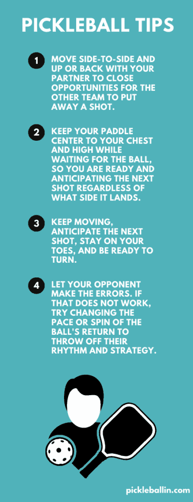 This is an infographic that shares important pickleball tips. 