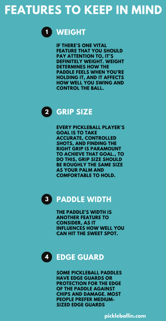 Best Pickleball Paddle in 2021: Features to Keep in Mind Infographic 