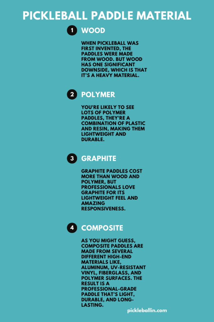 Best Pickleball Paddle in 2021: Pickleball Paddle Material Infographic 